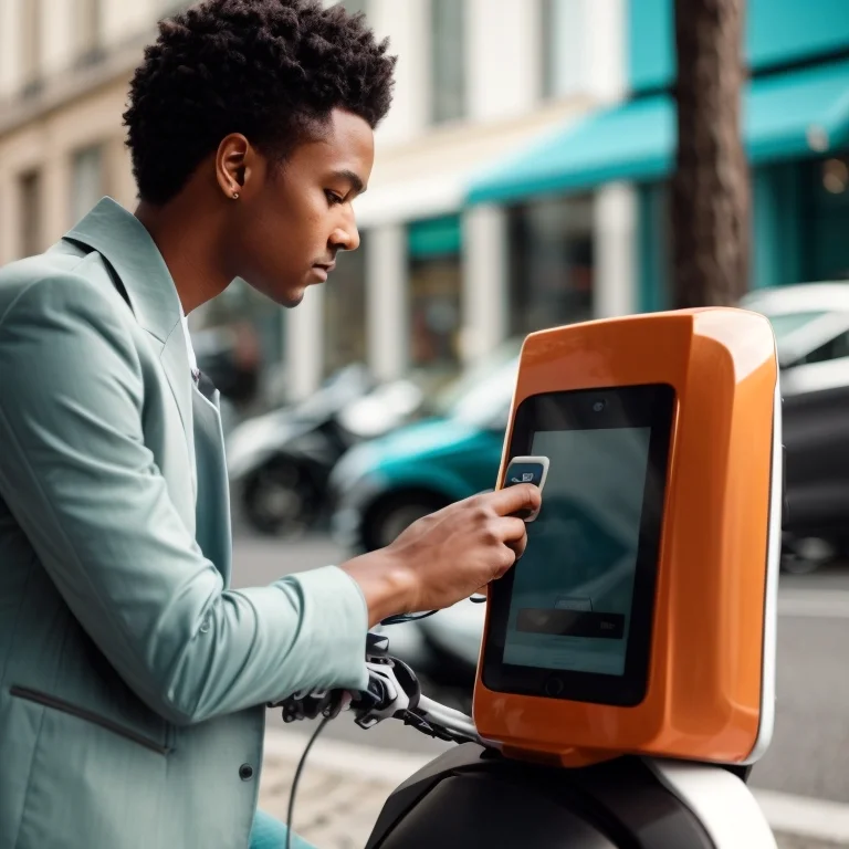 返却スポットに停車中の原付バイク